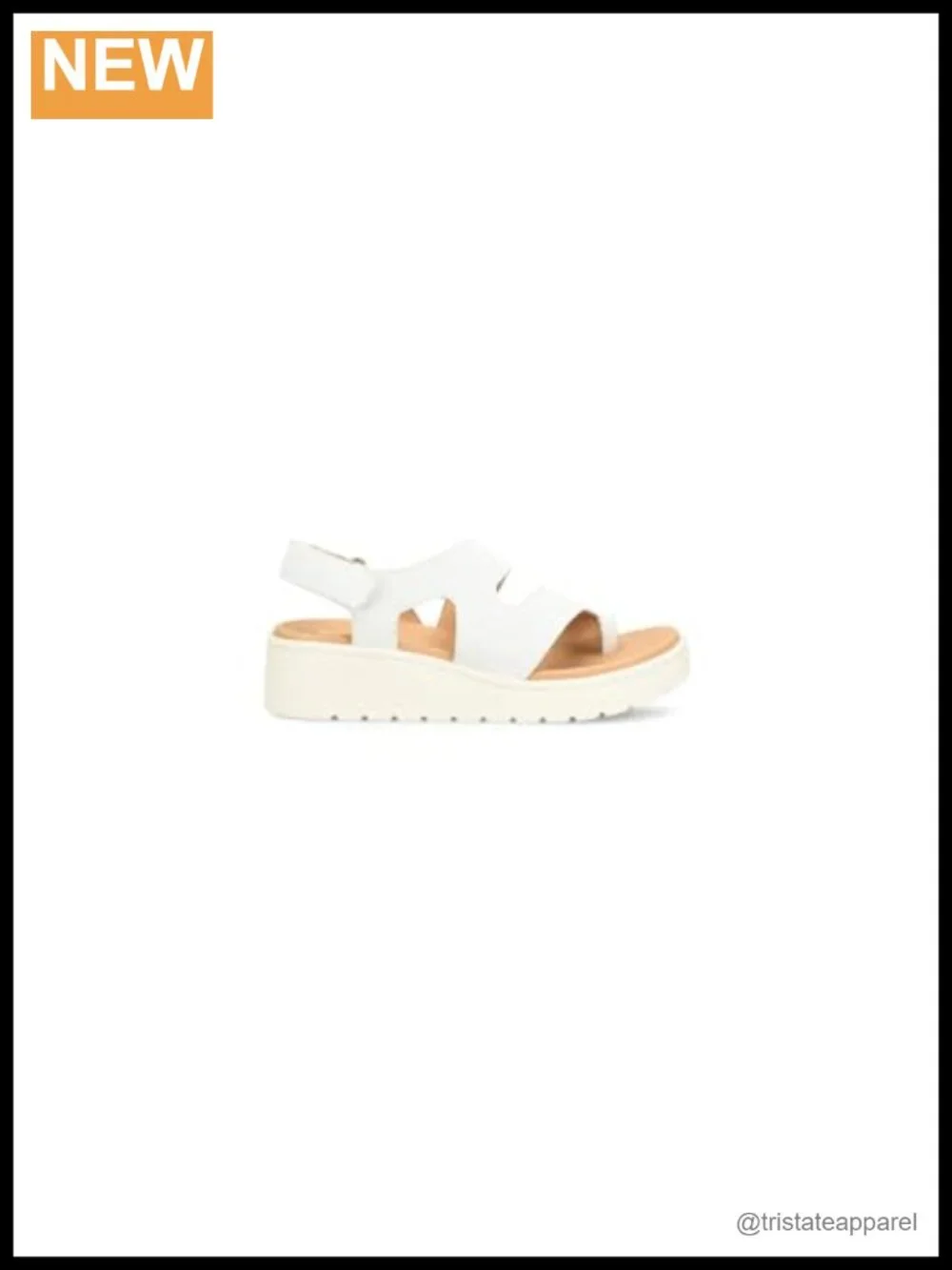 Platform Wedge Sandals Leather Slingback Hook & Loop Open Toe Casual
